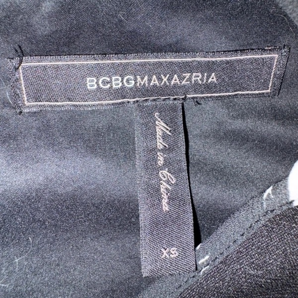 BCBGMaxAzria Black Asymmetric Cutout Crop Top - Picture 3 of 5